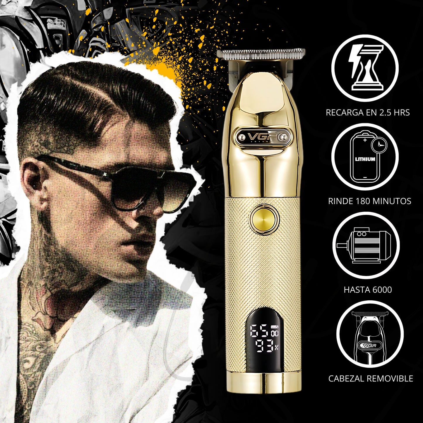 Maquina Para Cortar Cabello Combo VGR Clipper Trimmer Shaver