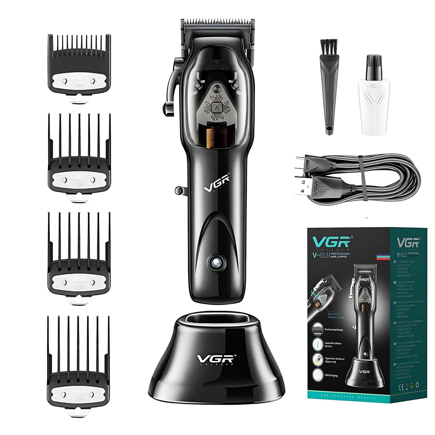 Maquina Para Cortar Cabello Pelo Combo Vgr Clipper Trimmer