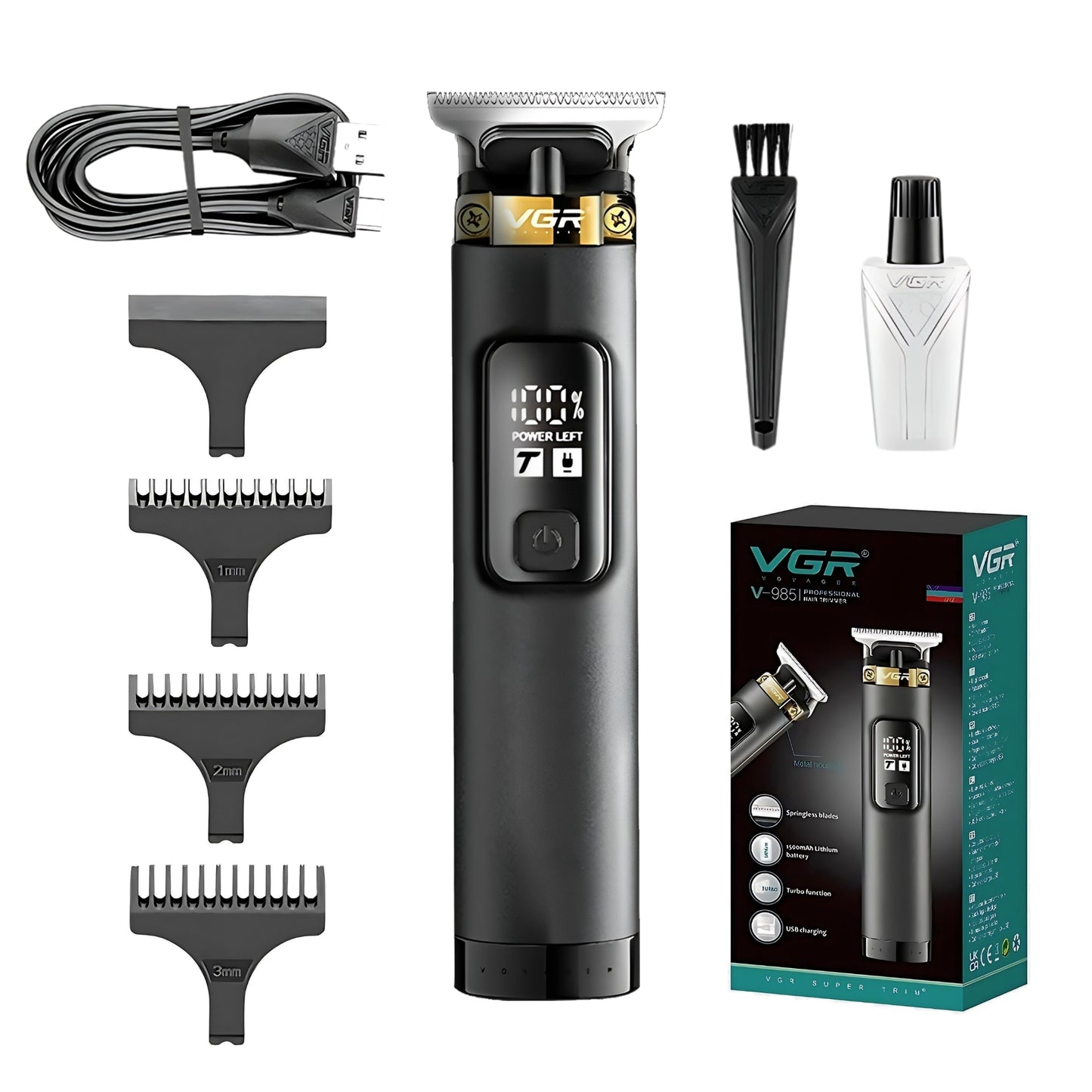 Maquina Para Cortar Cabello Pelo Combo Vgr Clipper Trimmer