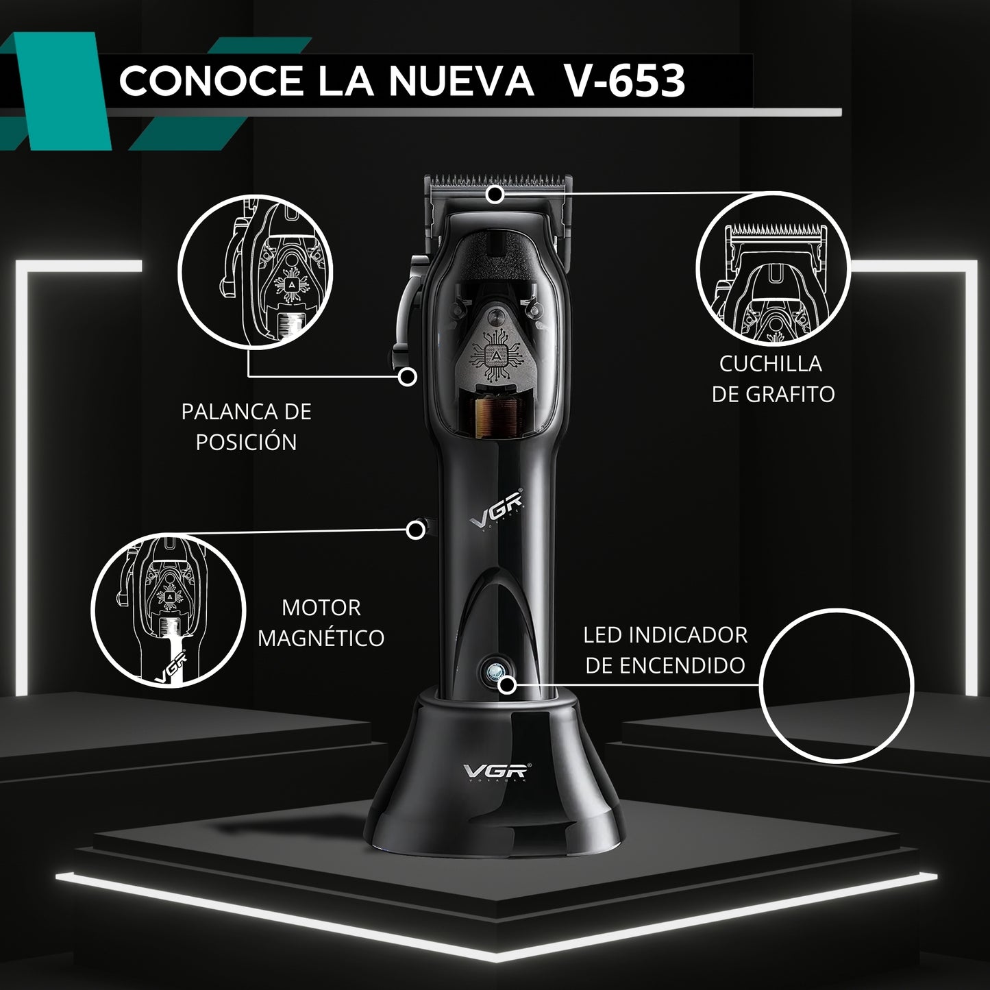 Maquina Para Cortar Cabello Pelo Combo Vgr Clipper Trimmer