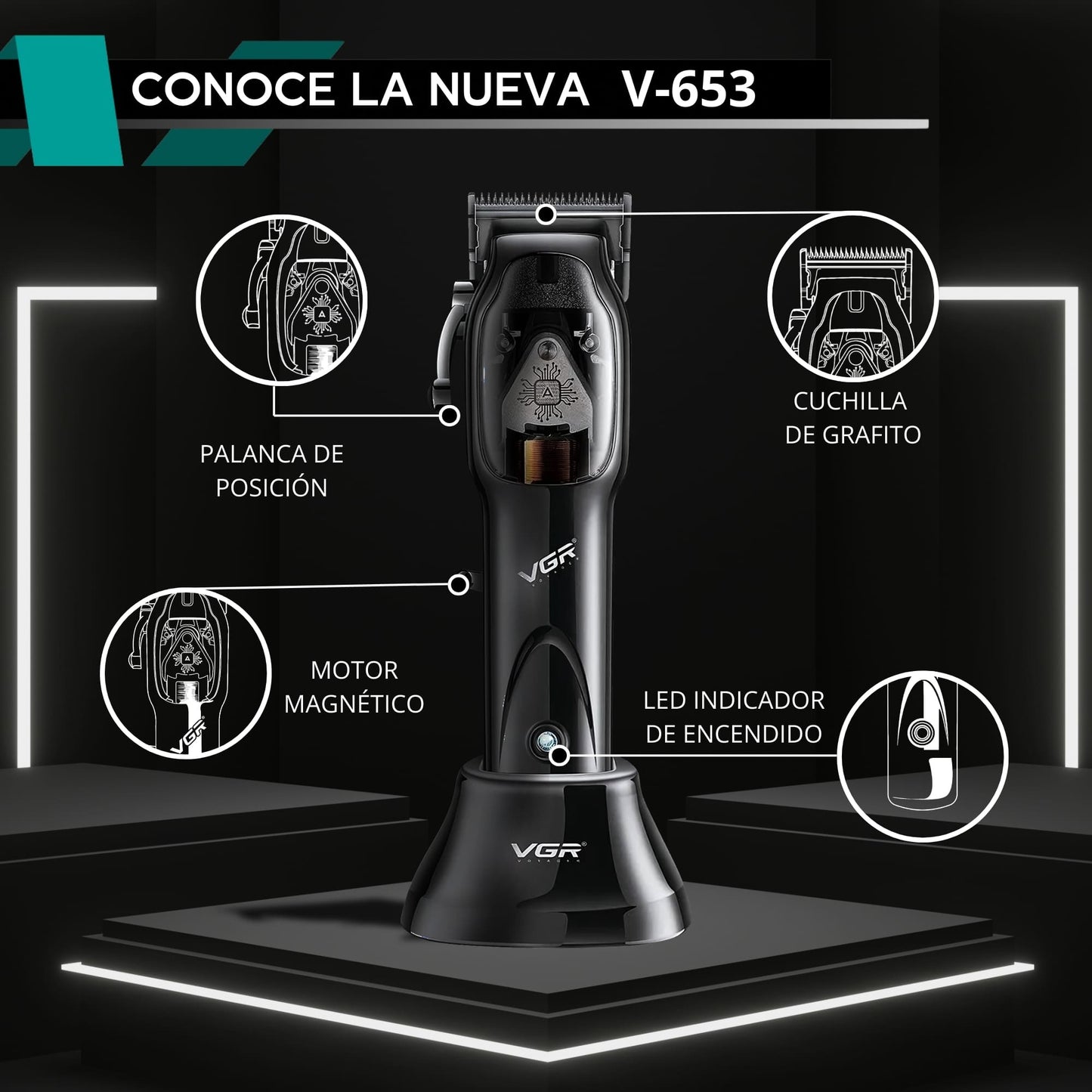 Maquina Para Cortar Cabello Combo Vgr Clipper Trimmer Shaver