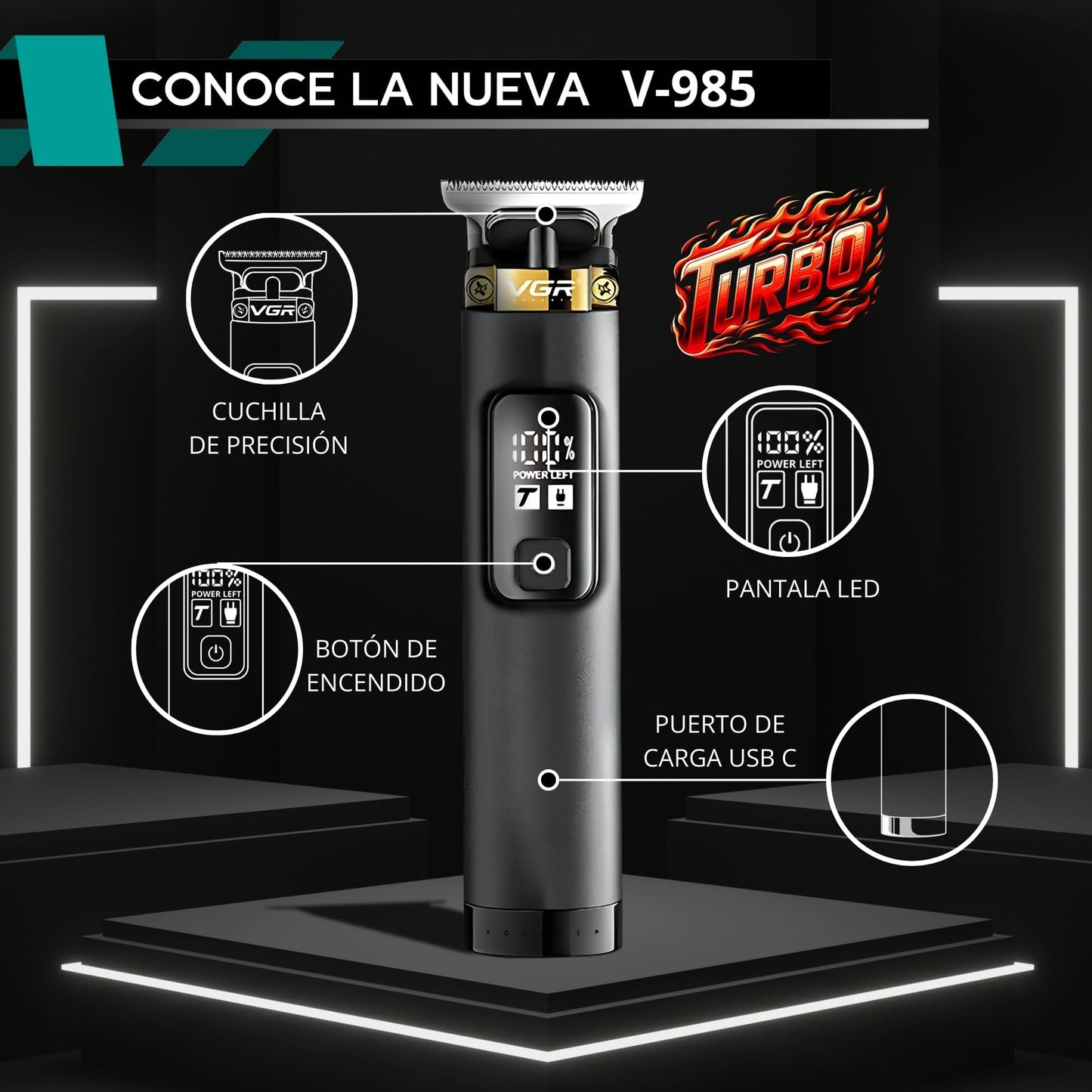 Maquina Para Cortar Cabello Combo Vgr Clipper Trimmer Shaver