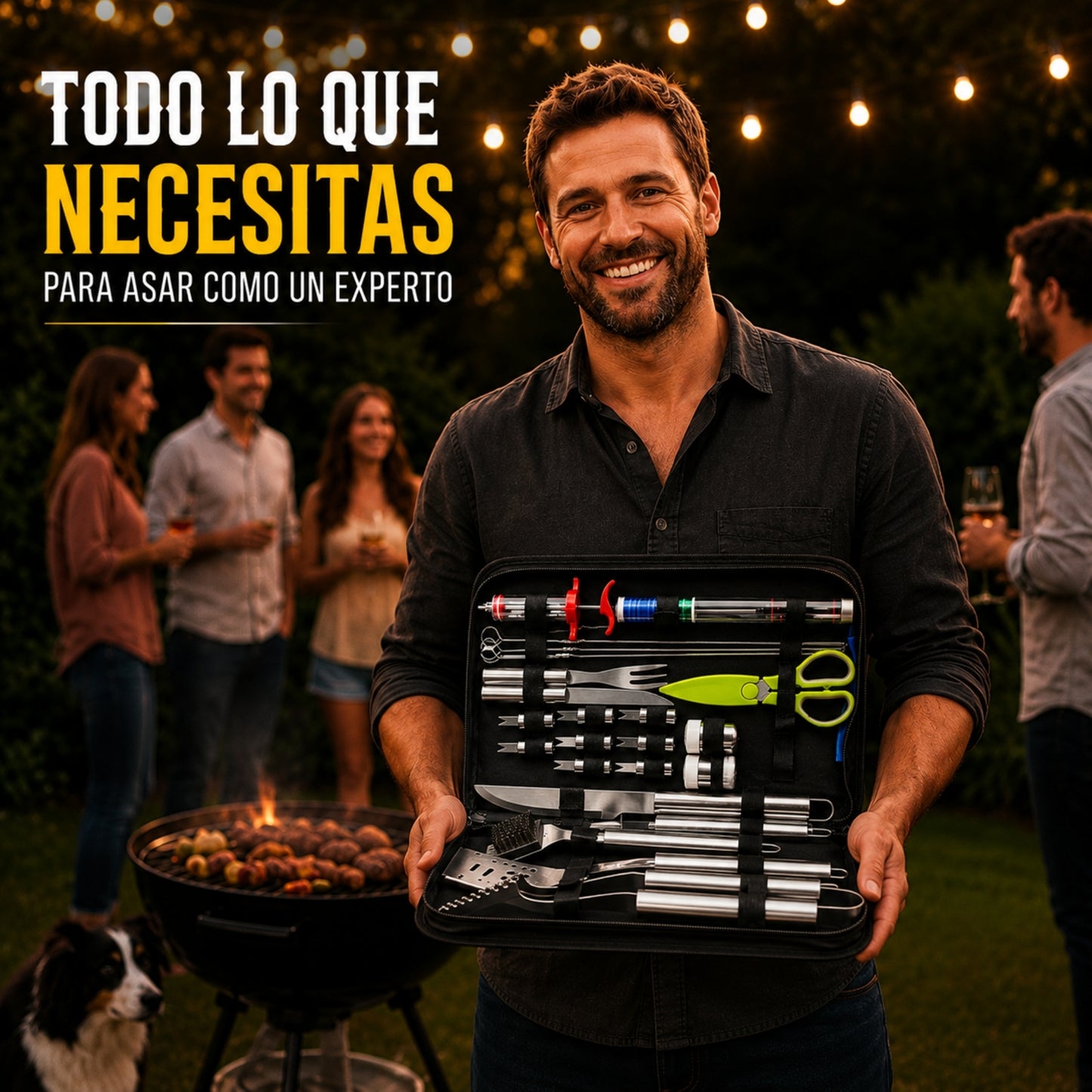 Juego De Utensilios Para Parrilla De Acero Inoxidable 34 Pcs