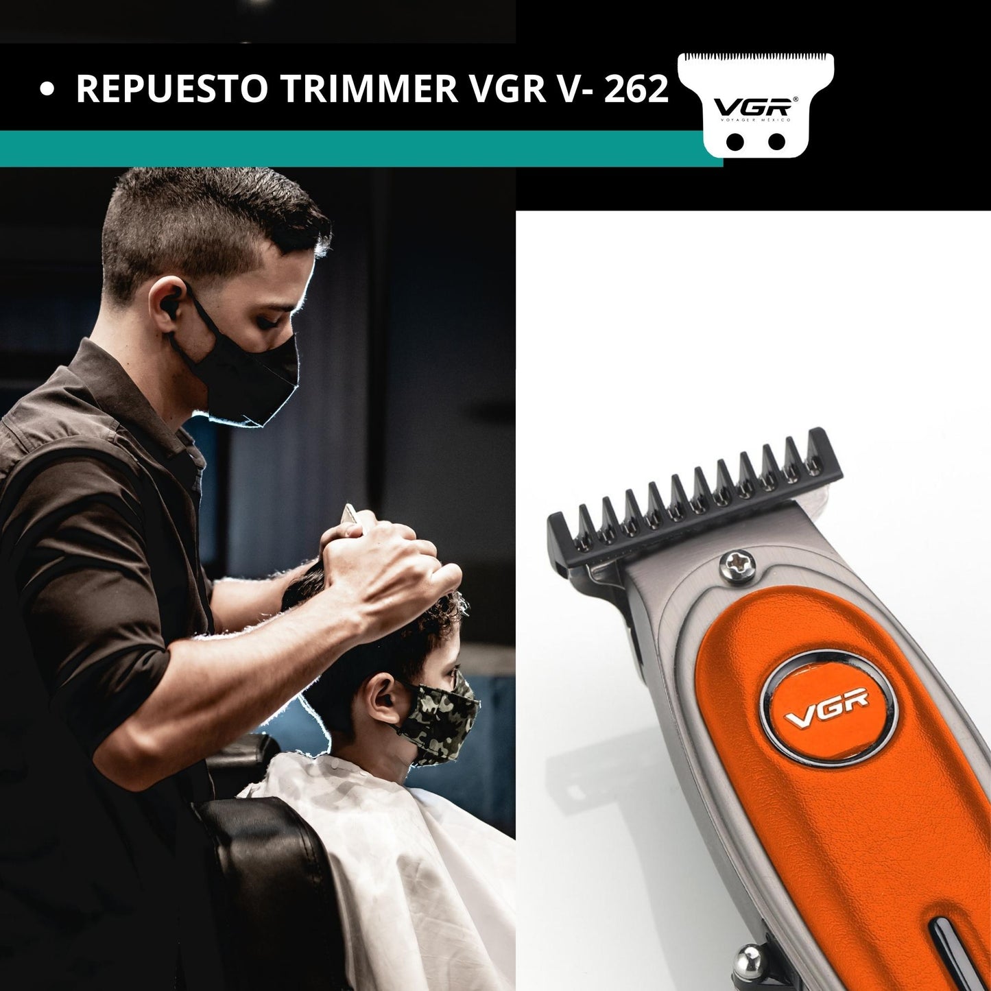 CUCHILLA NAVAJA AFEITAR VGR V-262 REPUESTO TRIMMER BARBERO