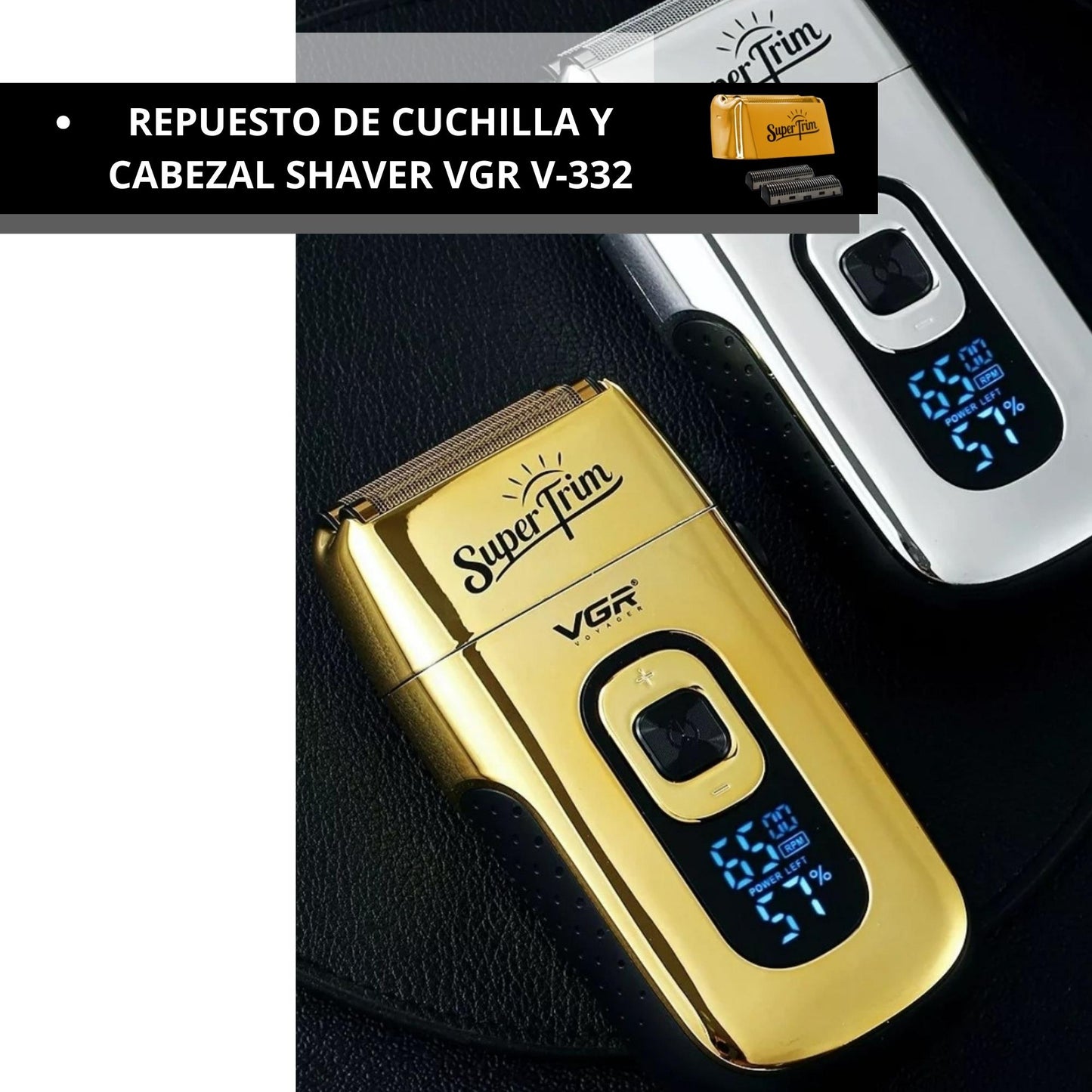 NAVAJA PARA RASURAR VGR V-332 REPUESTO SHAVER CABEZAL NAVAJA DORADA