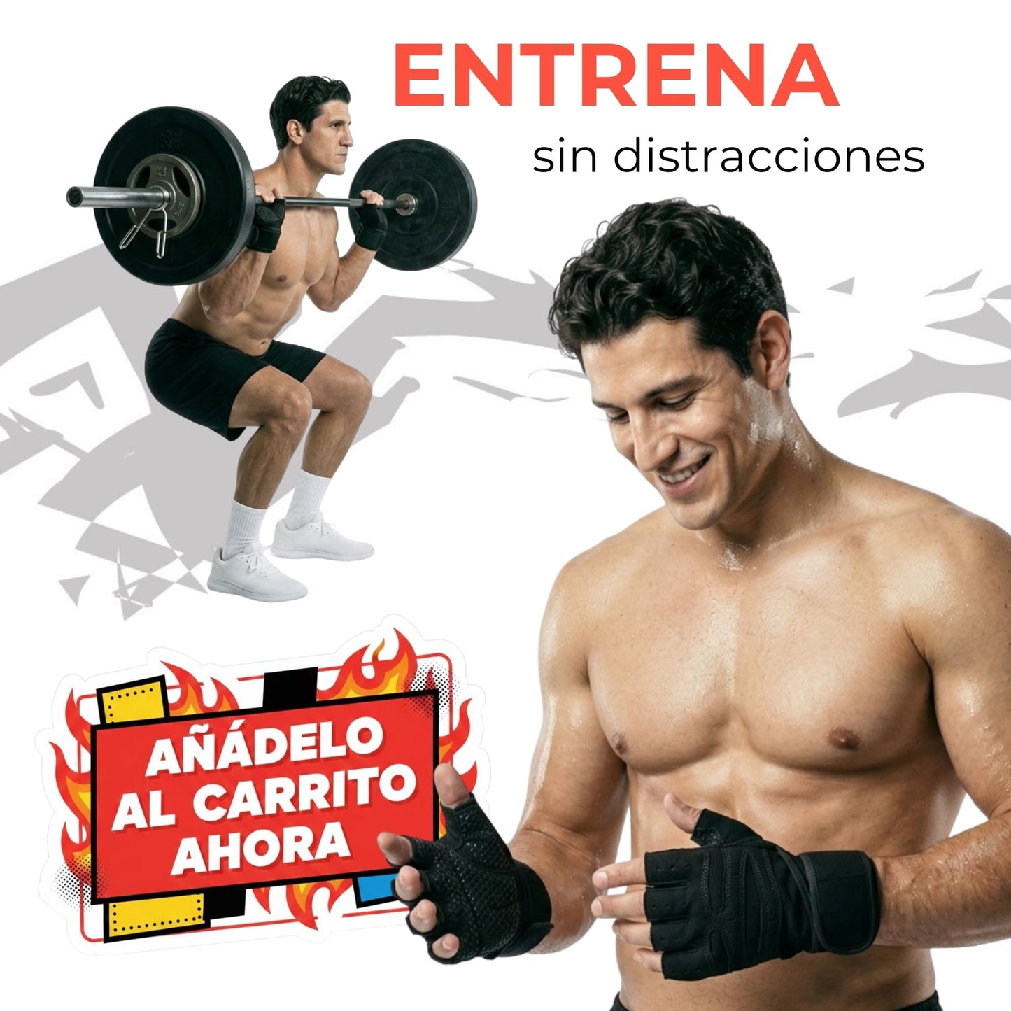 Guantes para Gym Antideslizantes con Muñequeras Unisex