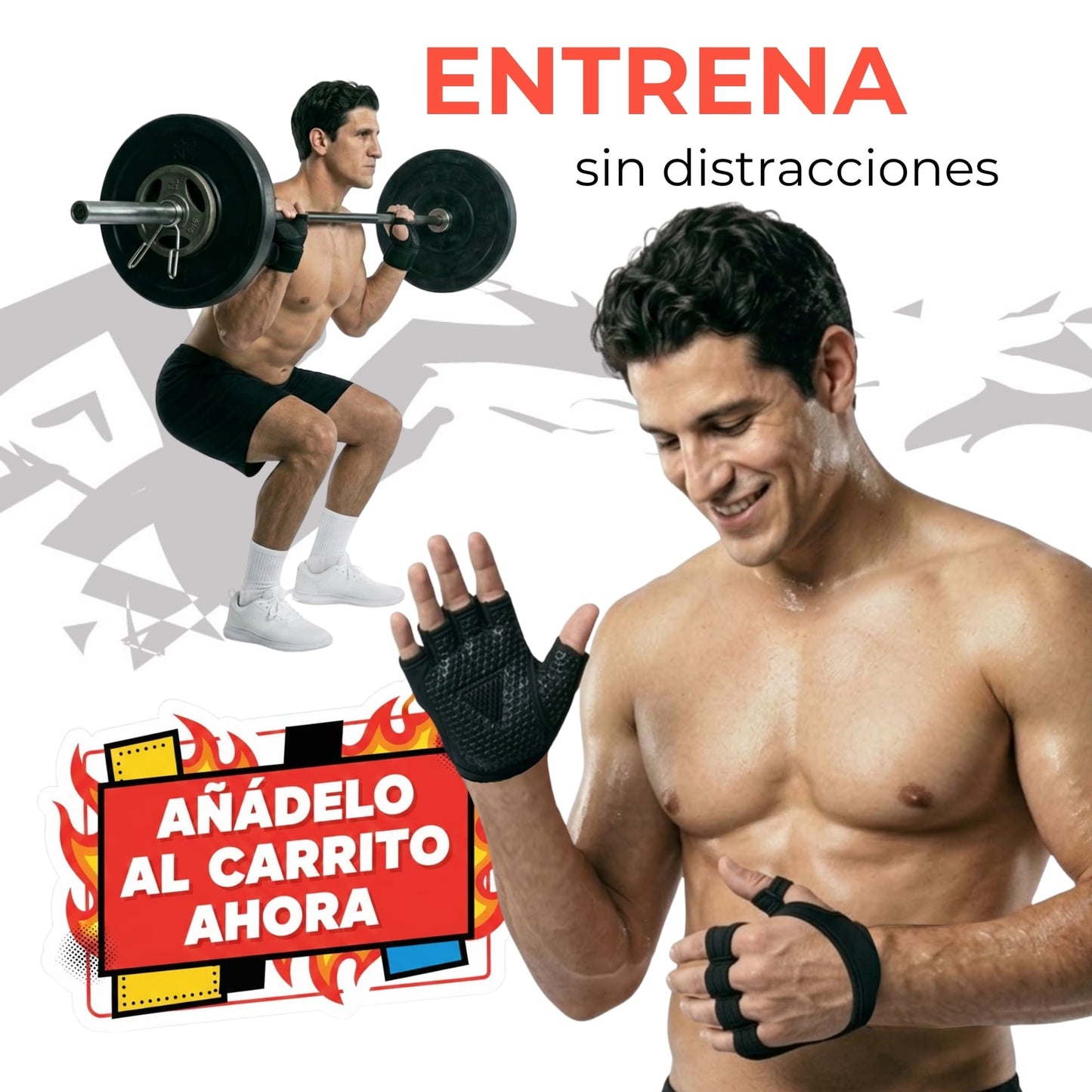 Guantes para Gym Antideslizante para Ejercicio con Pesas