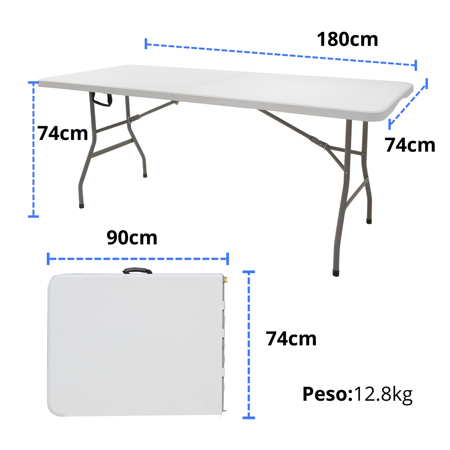 MESA PLEGABLE 180 CM DE PLASTICO ECOMLAB PORTAFOLIO HP-180CZ