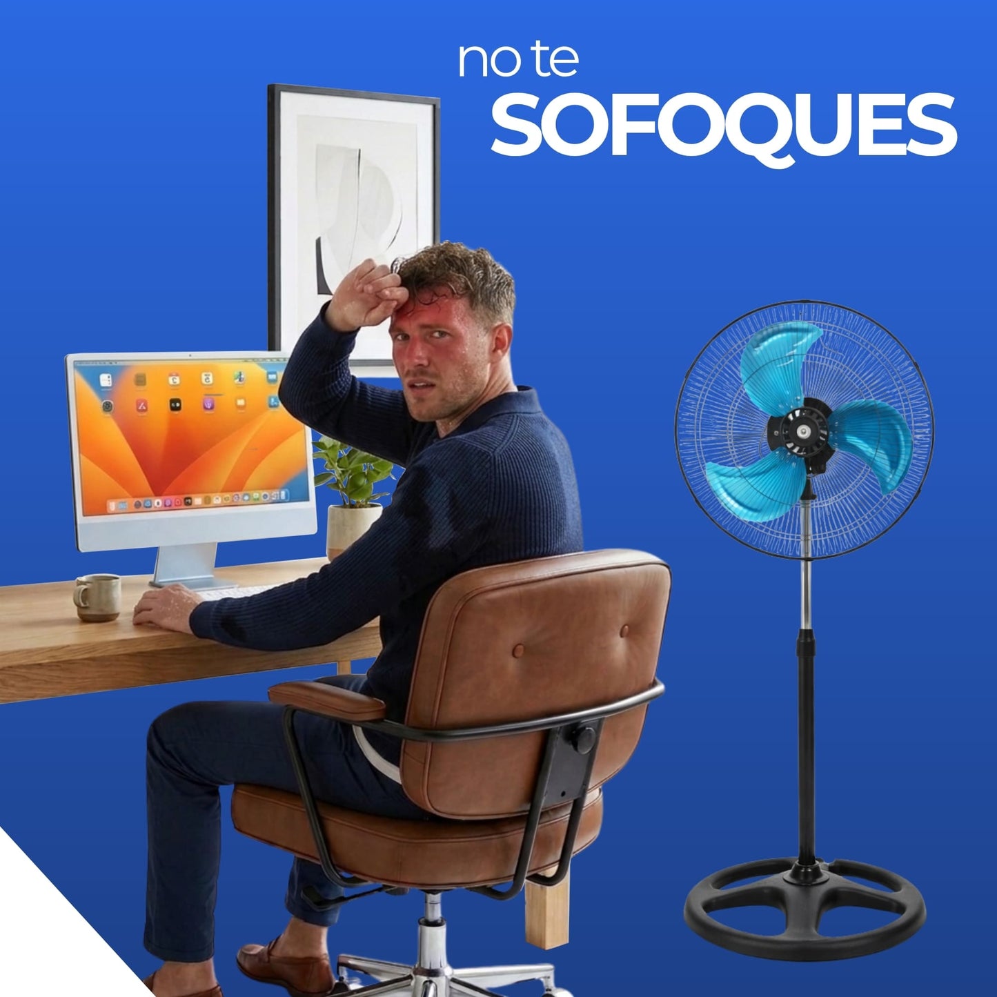 Ventilador 3 en 1 Metálico Multifuncional Pedestal, Piso o Muro 18 Pulgadas Paquete 1 Pieza Ecomlab