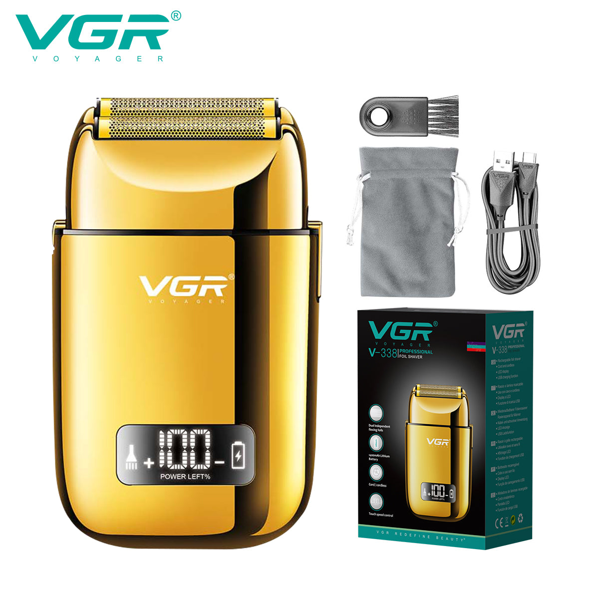 RASURADORA ELECTRICA AFEITADORA VGR V-338 SHAVER RECARGABLE