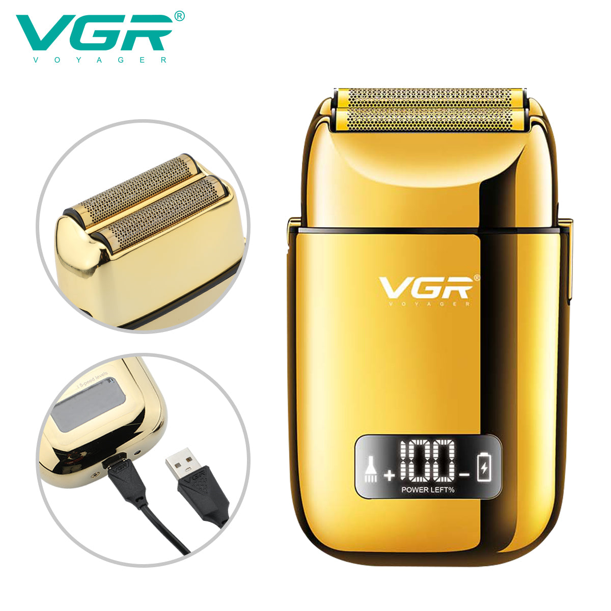 RASURADORA ELECTRICA AFEITADORA VGR V-338 SHAVER RECARGABLE