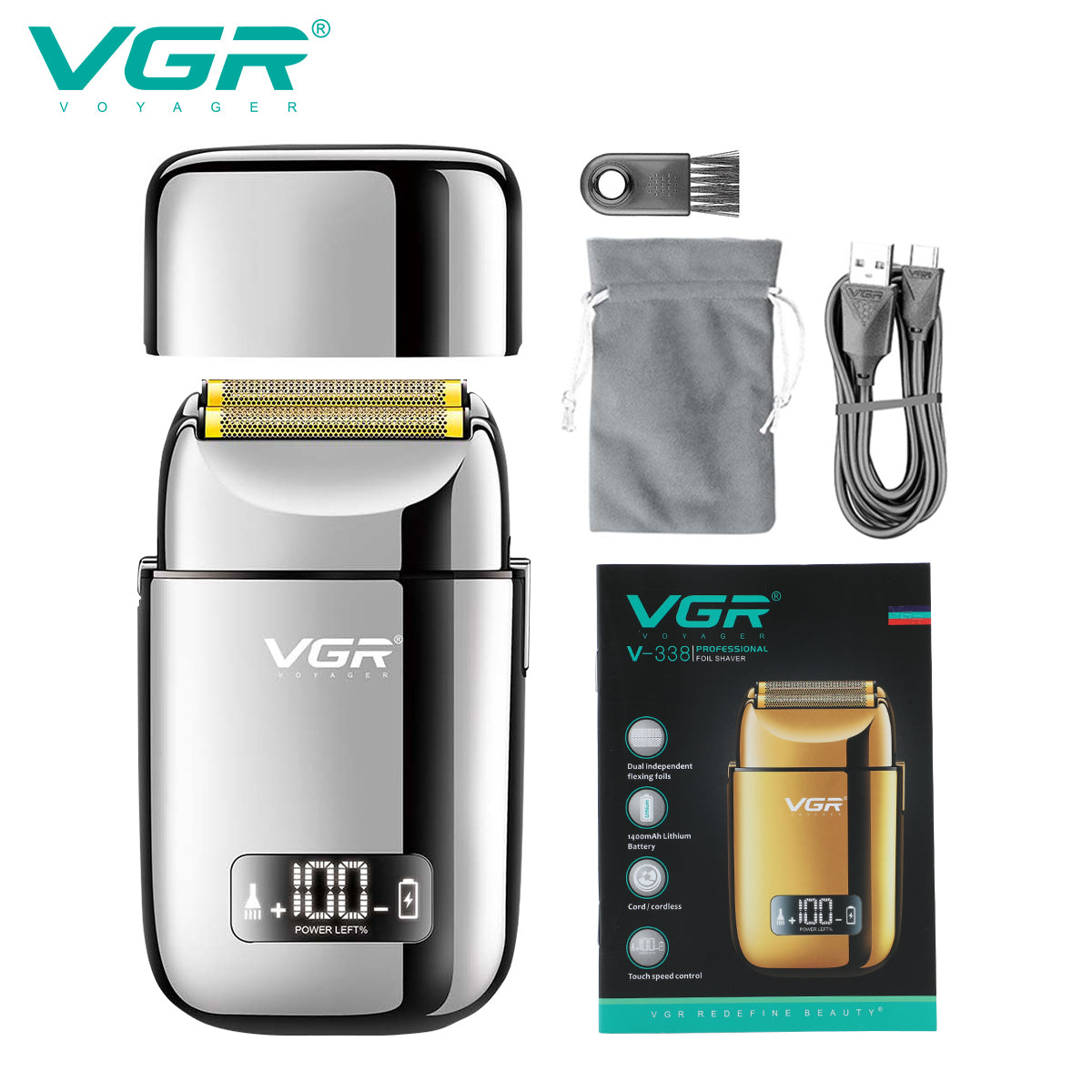 RASURADORA ELECTRICA AFEITADORA VGR V-338 SHAVER RECARGABLE