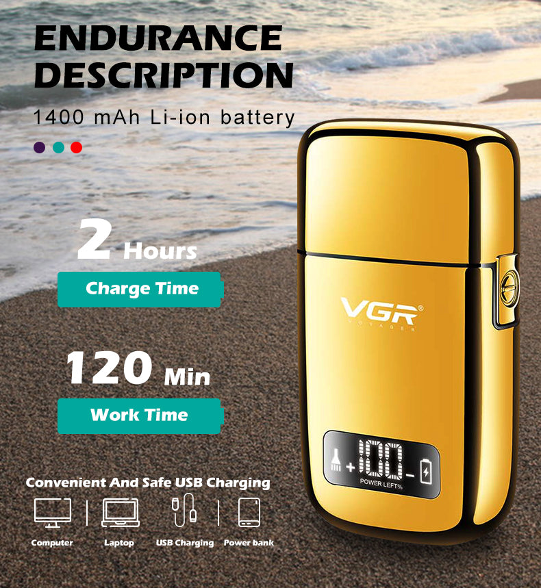 RASURADORA ELECTRICA AFEITADORA VGR V-338 SHAVER RECARGABLE