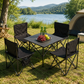 MESA PLEGABLE CAMPING CON 4 SILLAS ECOMLAB JARDIN PORTÁTIL