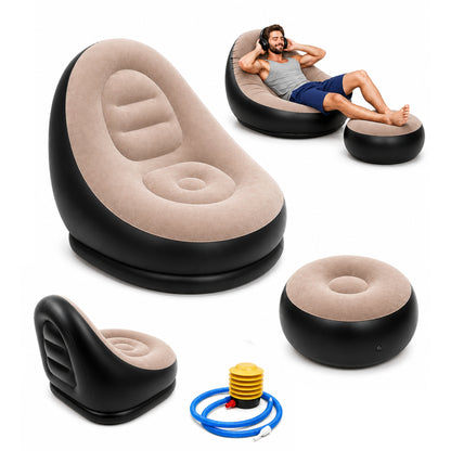 Sillon Inflable Comodo Con Posapies Incluye Bomba Manual