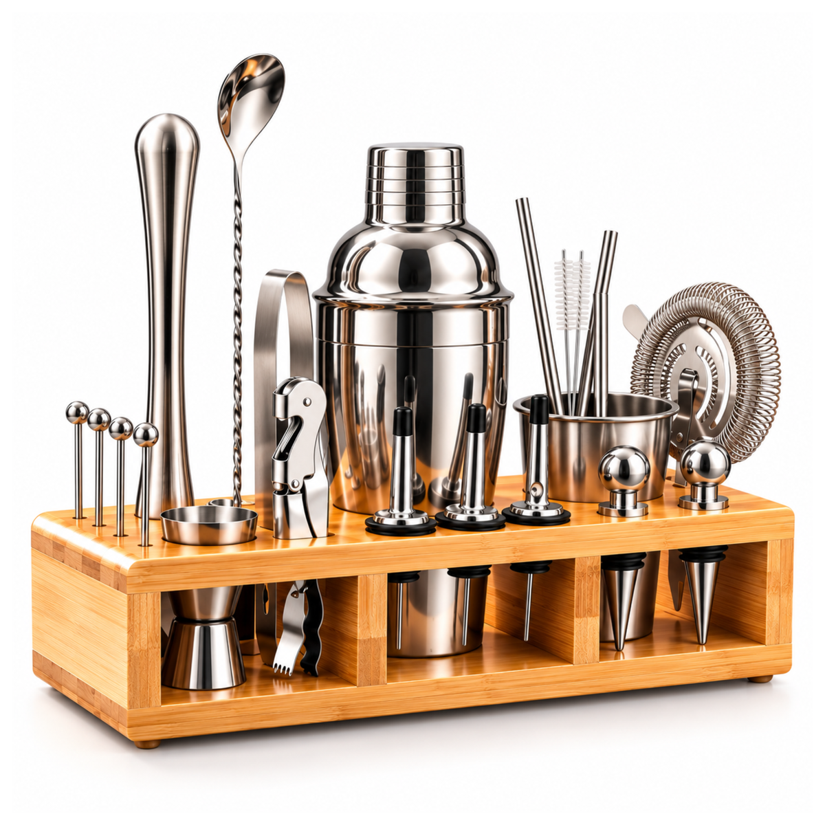 Juego De Coctelera Shaker Bartender Mixologia Set 24 Piezas