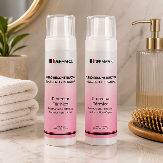 Keratina Colageno Para Cabello Dermafol Tratamiento 2 Pzas.