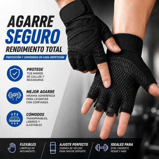 Guantes para Gym Antideslizantes con Muñequeras Unisex