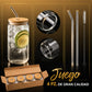 Vasos De Vidrio Con Popote Ecomlab Tapa Bambú Juego de 4 Pcs