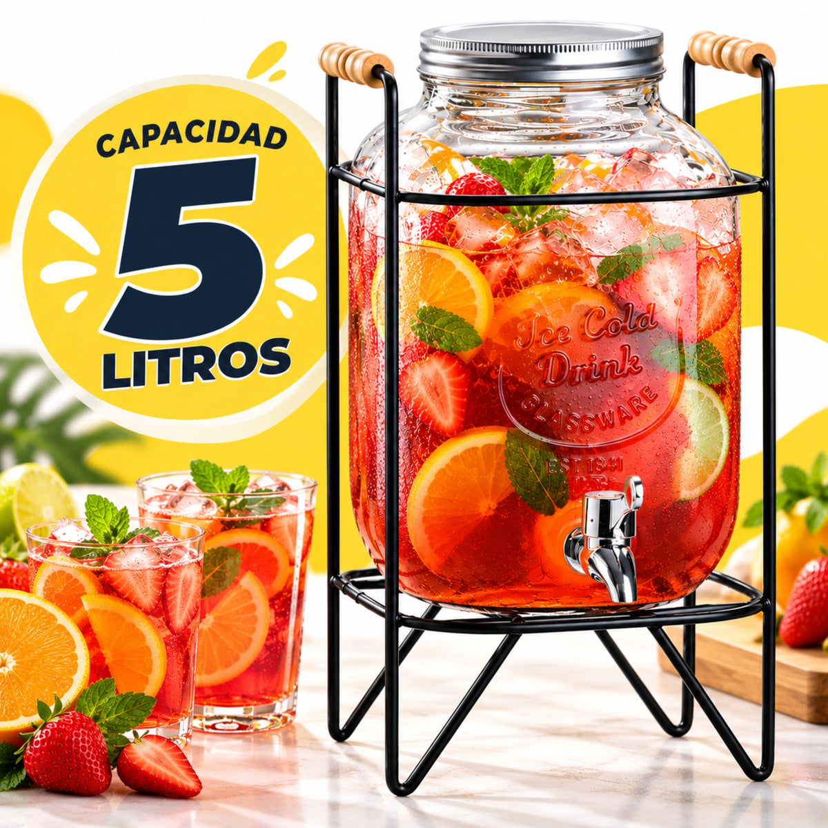 DISPENSADOR DE BEBIDAS VITROLERO ECOMLAB CON BASE METALICA