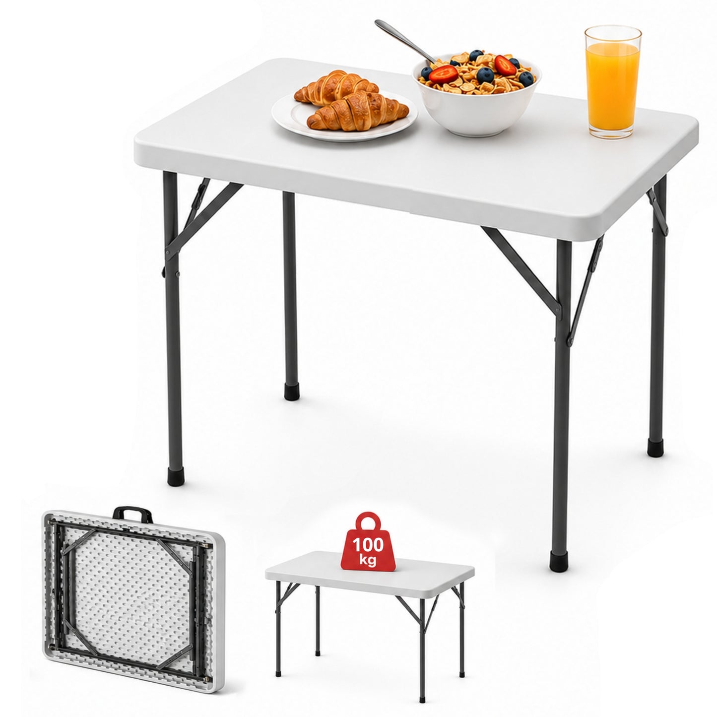 Mesa Plegable 82 CM De Plastico Ajustable Portatil HP-82C