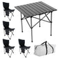 MESA PLEGABLE CAMPING CON 4 SILLAS ECOMLAB JARDIN PORTÁTIL