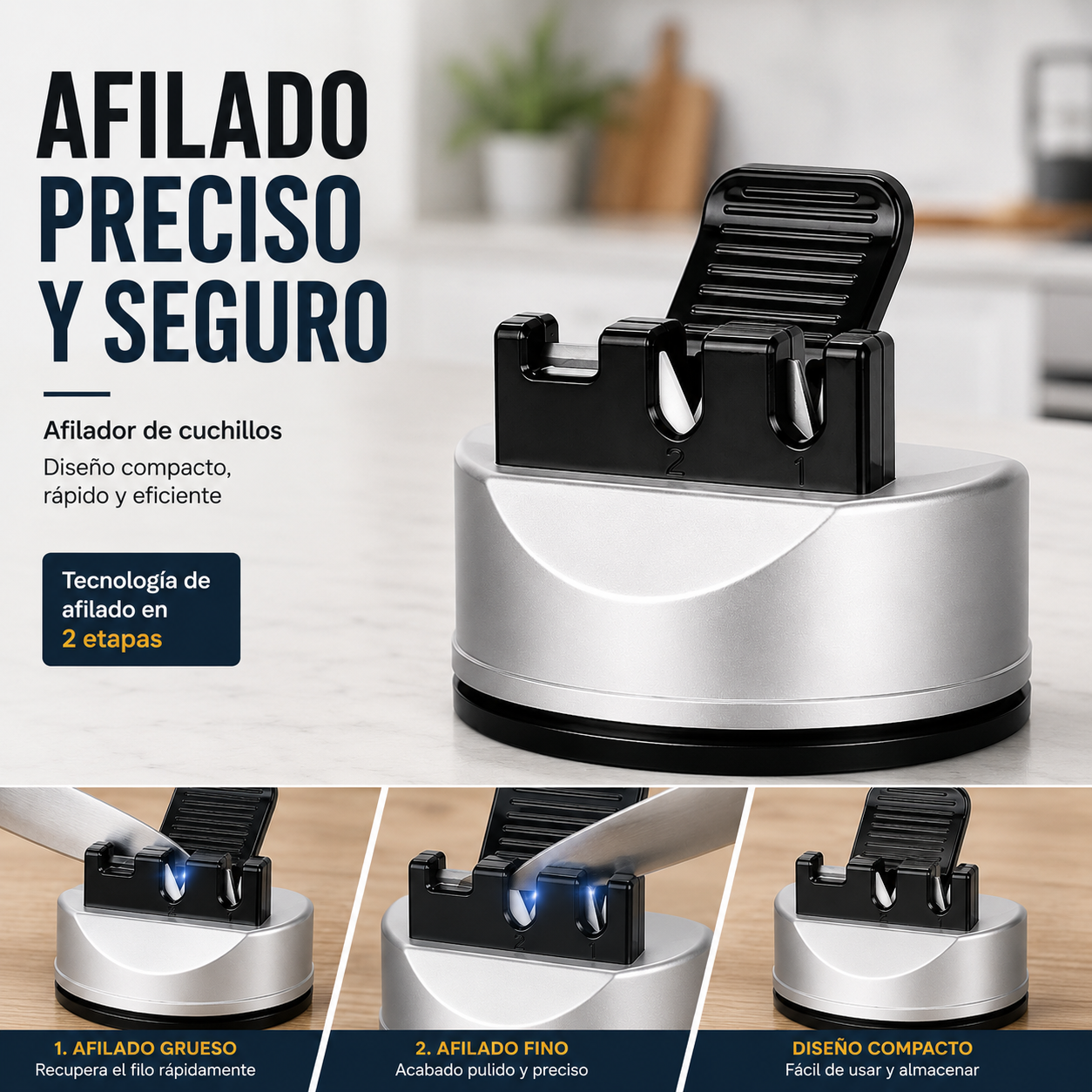Afilidor Cuchillos y Tijeras Ecomlab 3 Etapas
