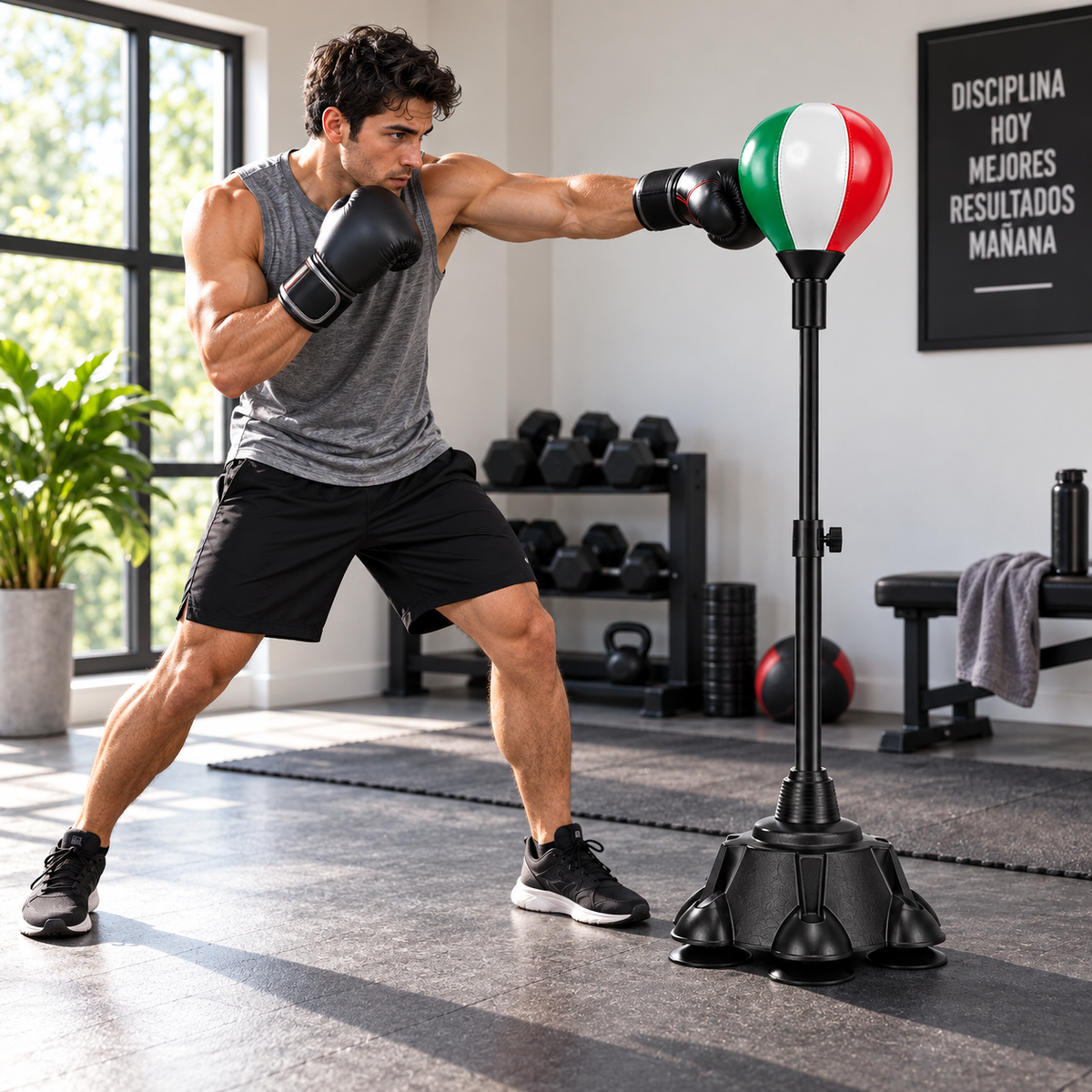 Pera De Boxeo Profesional Con Base Altura Ajustable