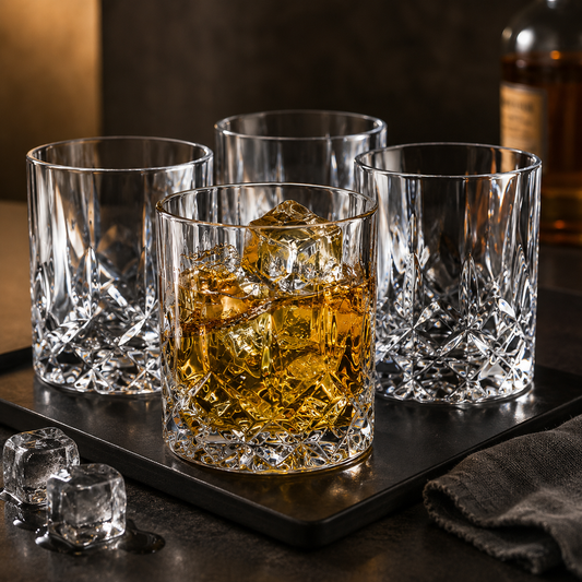 VASOS DE VIDRIO WHISKEY ECOMLAB OLD FASHION JUEGO DE 6 Pcs