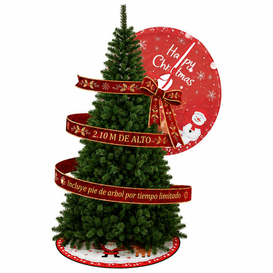 Árbol de Navidad Pino Navidad Ecomlab 1200 Ramas 2.10 Mts GRATIS PIE DE ÁRBOL NAVIDEÑO DE 90 CM.