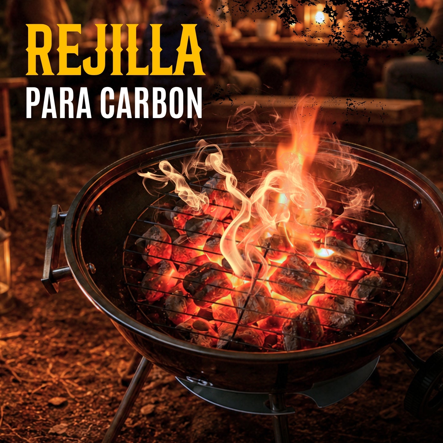 Asador De Carbon Circular Con Ruedas  Portatil