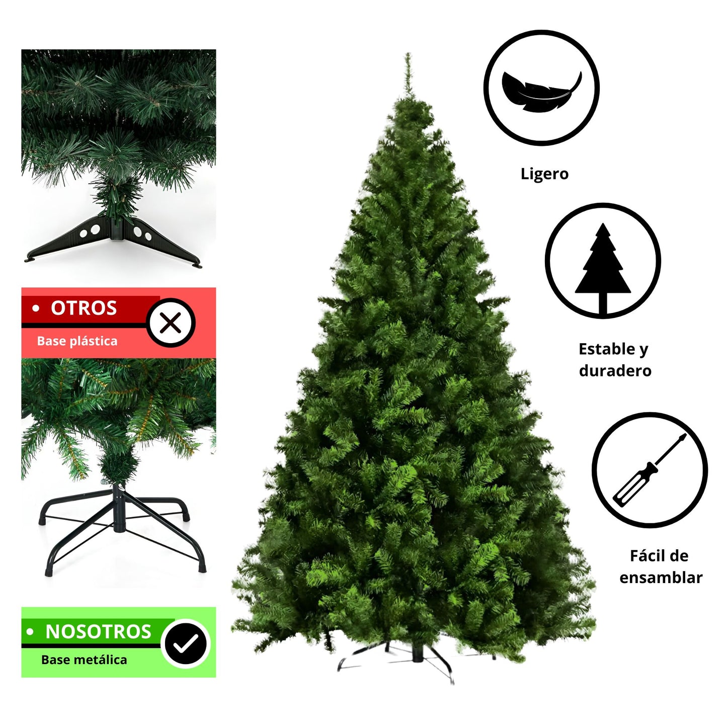ARBOL DE NAVIDAD PINO NAVIDEÑO ECOMLAB FRONDOSO 1.80 MTS