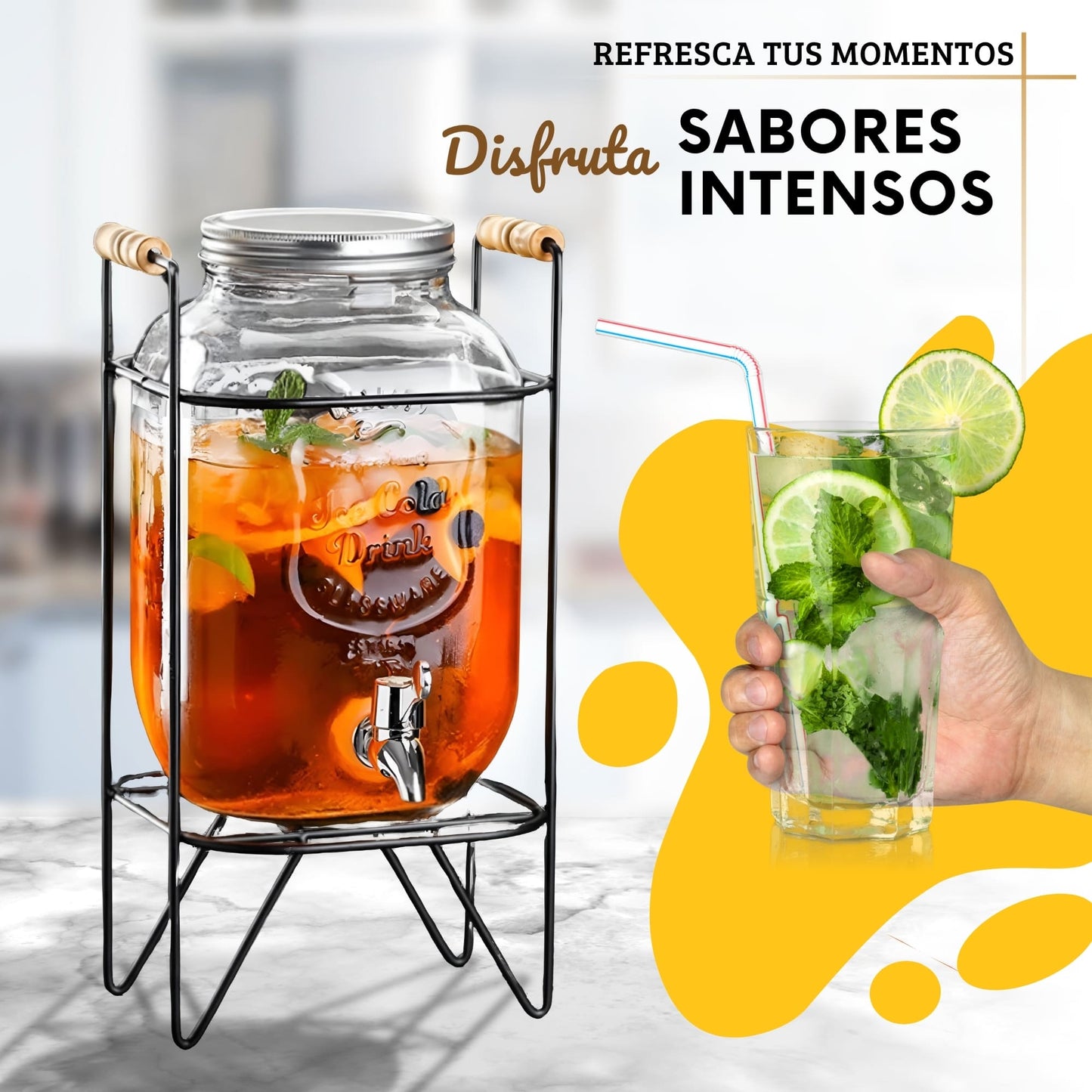 DISPENSADOR DE BEBIDAS VITROLERO ECOMLAB CON BASE METALICA