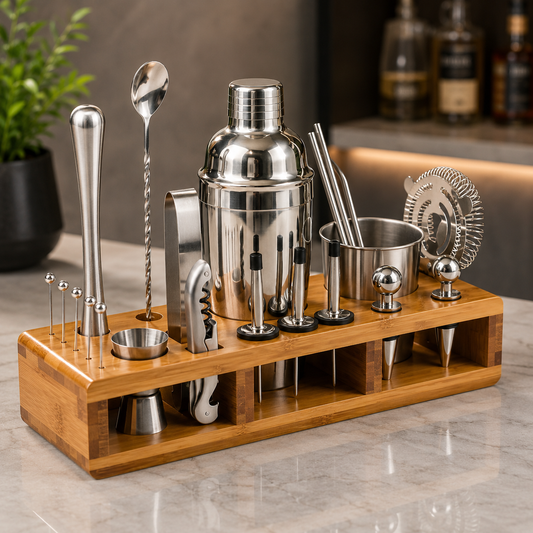 Juego De Coctelera Shaker Bartender Mixologia Set 24 Piezas