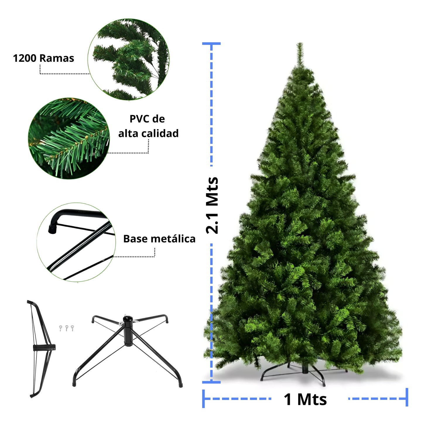 ARBOL DE NAVIDAD PINO NAVIDEÑO ECOMLAB FRONDOSO 1.80 MTS