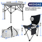 MESA PLEGABLE CAMPING CON 4 SILLAS ECOMLAB JARDIN PORTÁTIL