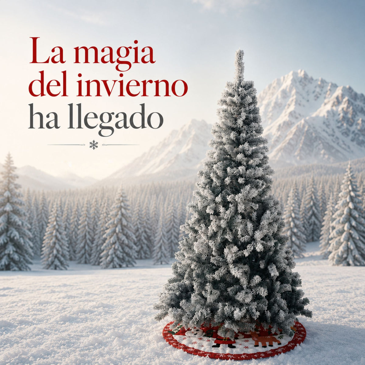 Árbol De Navidad Pino Nevado de 1.80 Mts. GRATIS PIE DE ÁRBOL NAVIDEÑO, CUBIERTA PARA BASE DE ÁRBOL DE 90 CM.