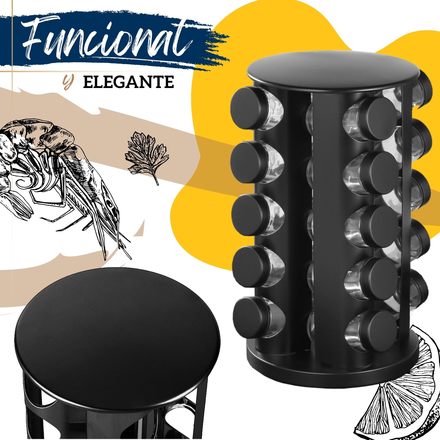 Especiero Giratorio De Cocina Ecomlab Frascos Para Especias