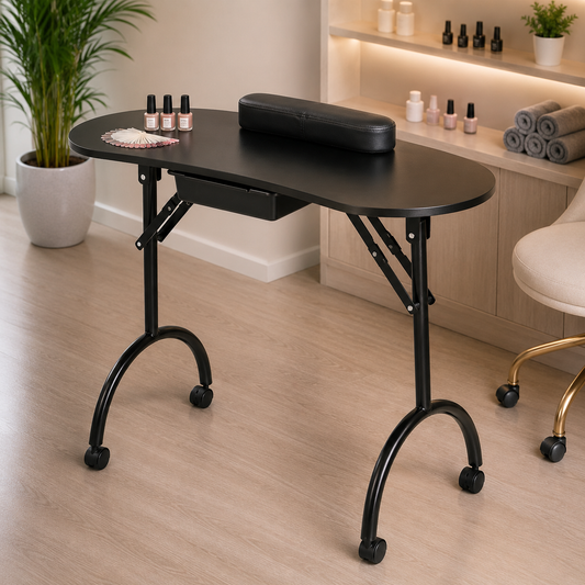 MESA PARA UÑAS MANICURE ECOMLAB PORTATIL PLEGABLE ESTÉTICA