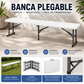BANCA PLEGABLE DE PLASTICO ECOMLAB PORTAFOLIO 180CM HP-180CD