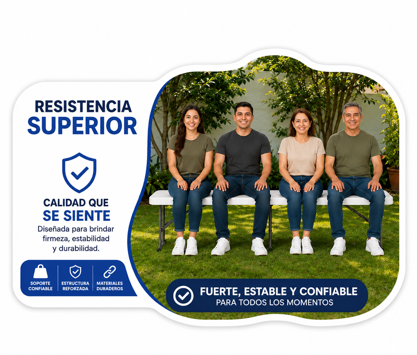 BANCA PLEGABLE DE PLASTICO ECOMLAB PORTAFOLIO 180CM HP-180CD