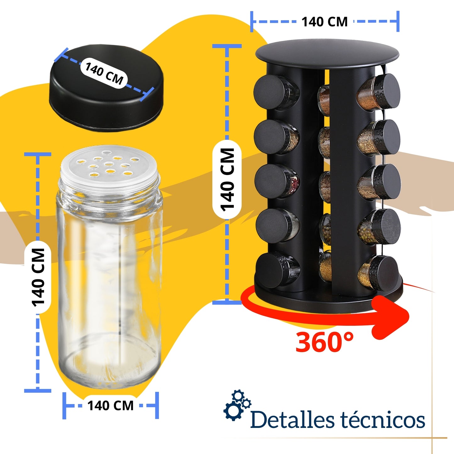 Especiero Giratorio De Cocina Ecomlab Frascos Para Especias