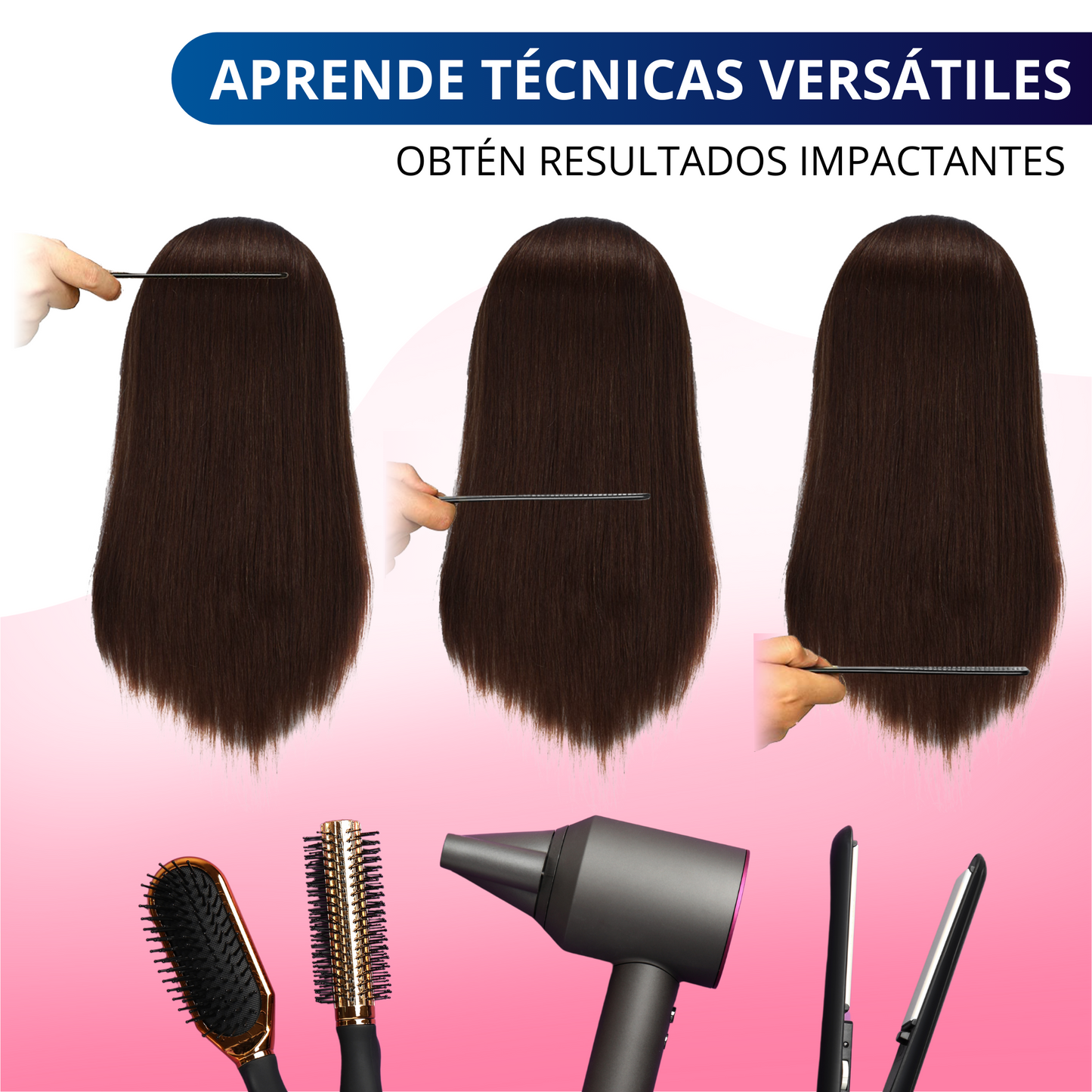 CABEZA PARA PEINAR CABEZOTE ECOMLAB CABELLO NATURAL 75%