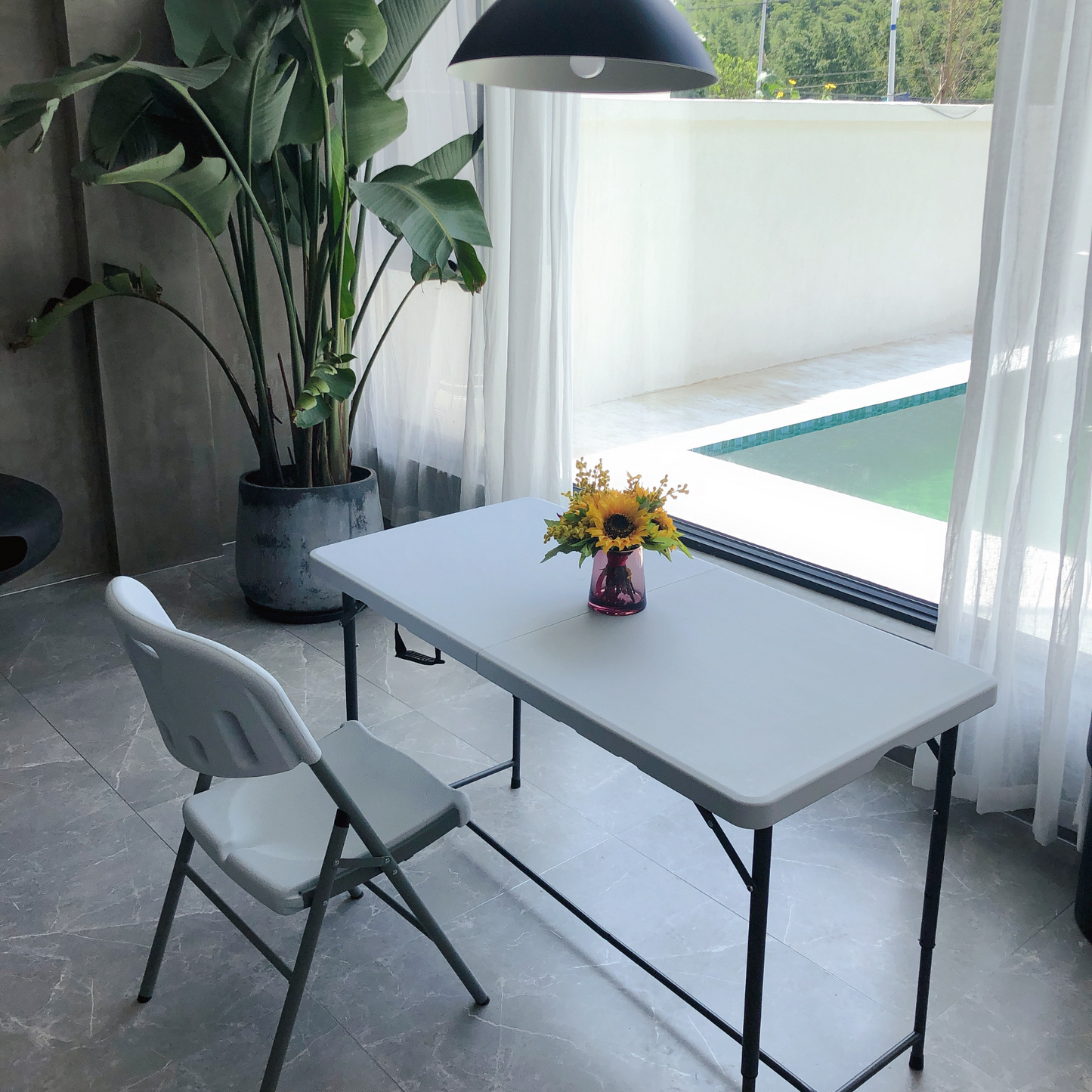 MESA PLEGABLE DE PLASTICO ECOMLAB 3 NIVELES PORTAFOLIO 120CM