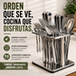 Juego de Cubiertos Acero Inoxidable Ecomlab 24 pcs y 1 Organizador
