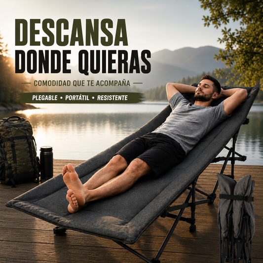 Catre Plegable para Acampar 190 cm con Bolsa Transportadora