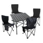 MESA PLEGABLE CAMPING CON 4 SILLAS ECOMLAB JARDIN PORTÁTIL