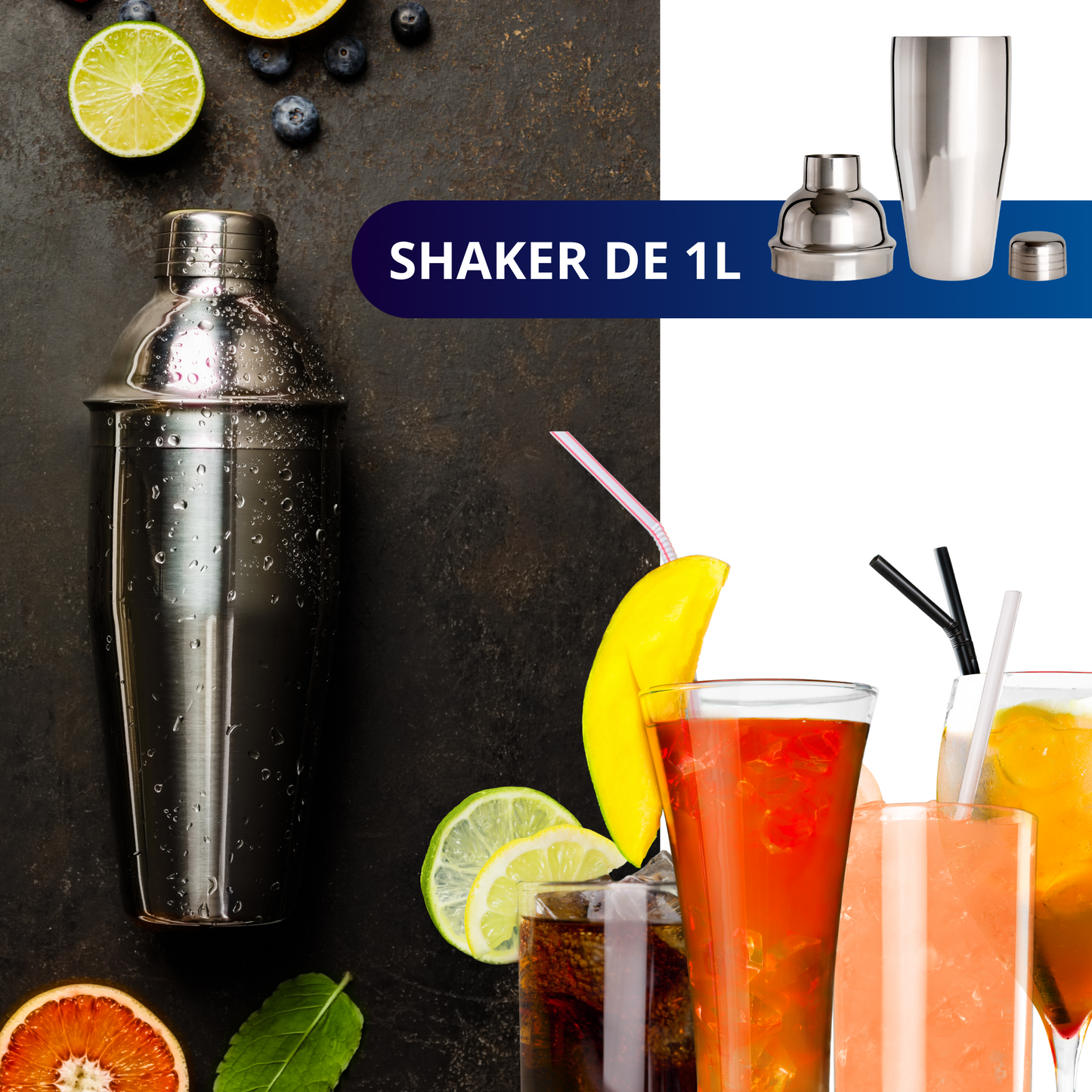 Juego De Coctelera Shaker Bartender Mixologia Set 24 Piezas