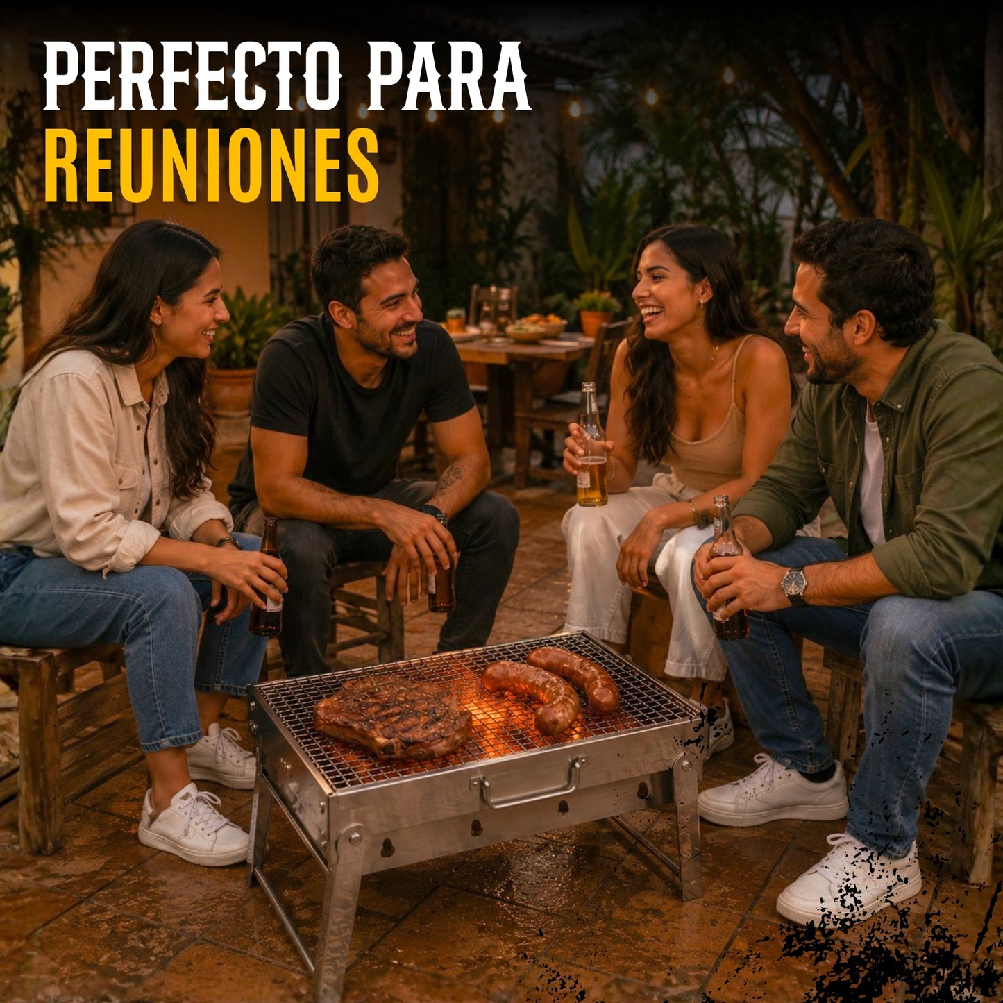 Asador Plegable Para Carbon Portatil Acero Inoxidable