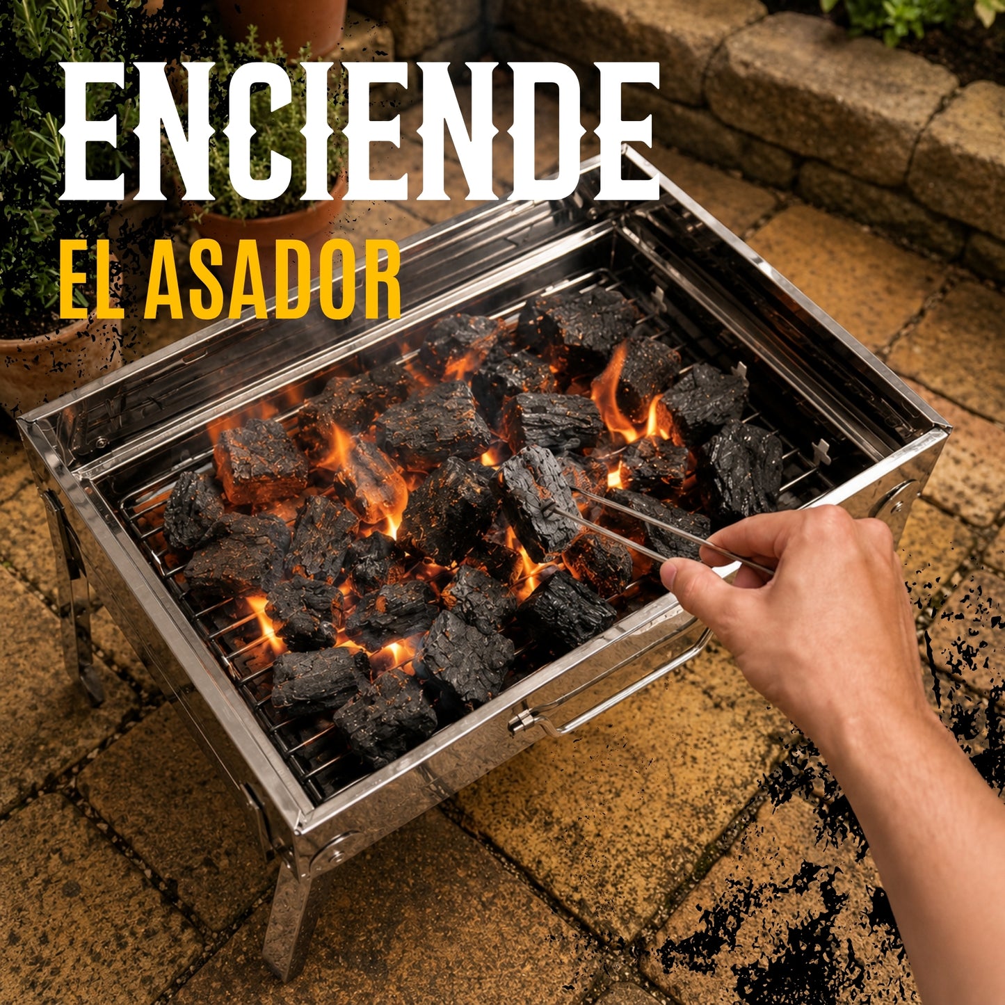 Asador Plegable Para Carbon Portatil Acero Inoxidable